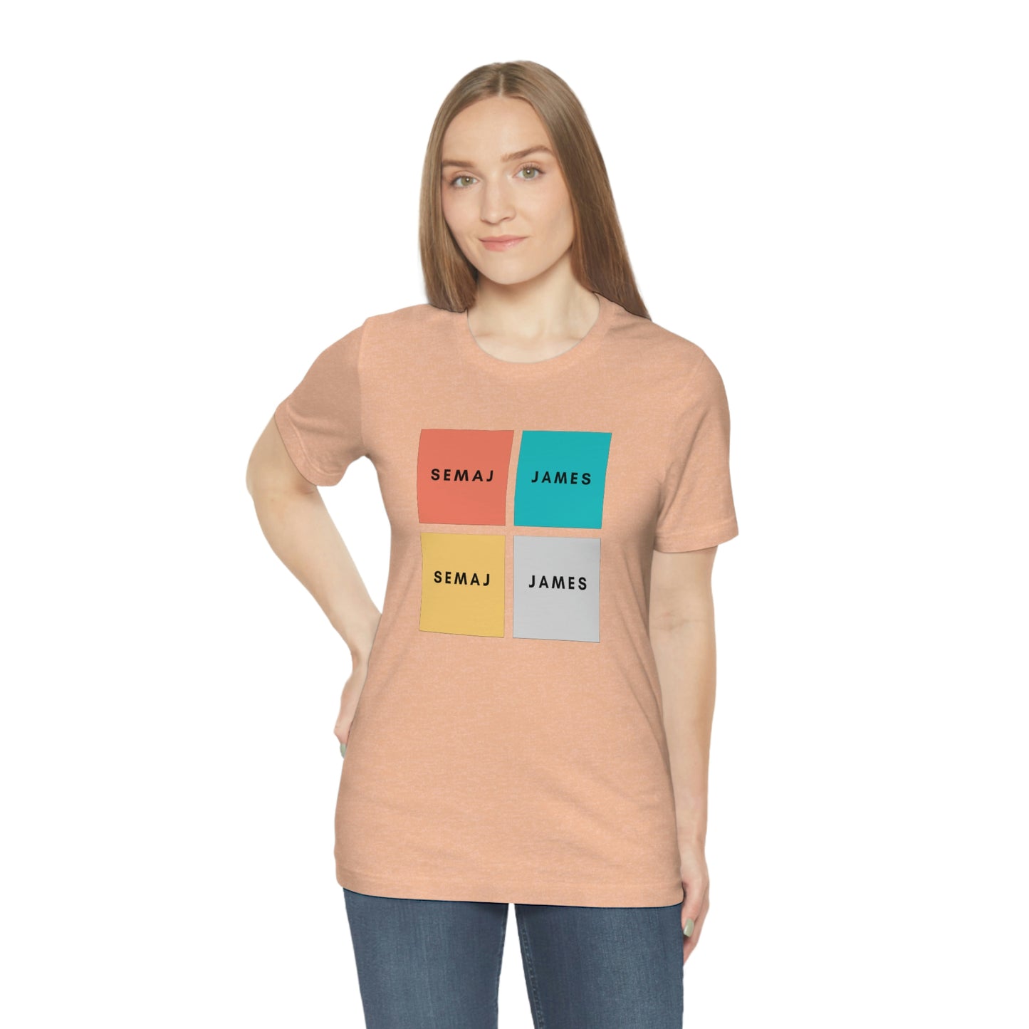 Colorful Square Semaj James Unisex Jersey Short Sleeve Tee