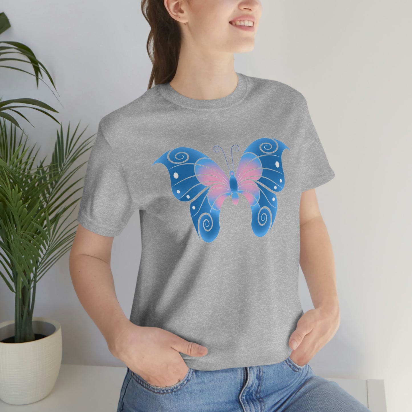 Butterfly Blue Unisex Jersey Short Sleeve Tee