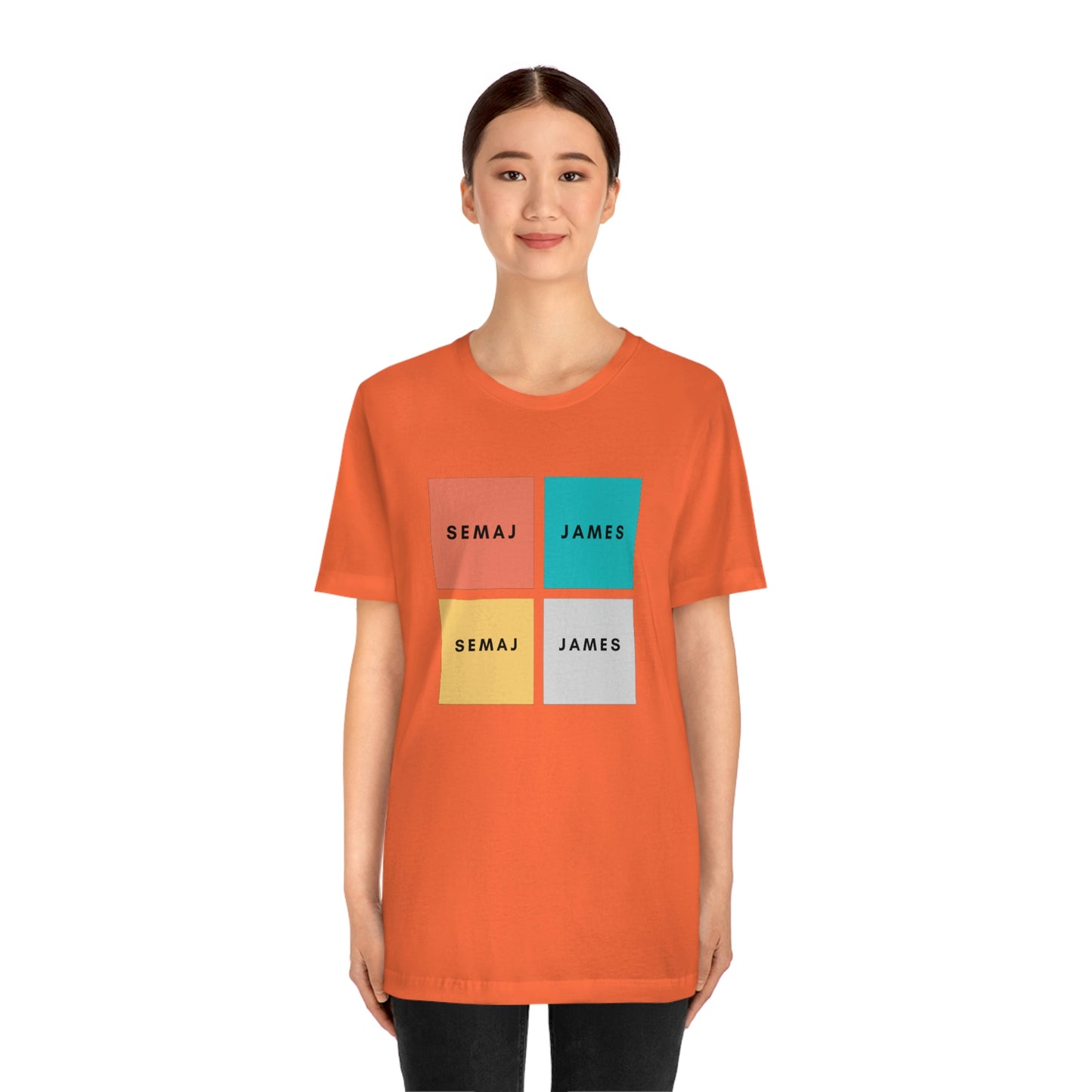 Colorful Square Semaj James Unisex Jersey Short Sleeve Tee