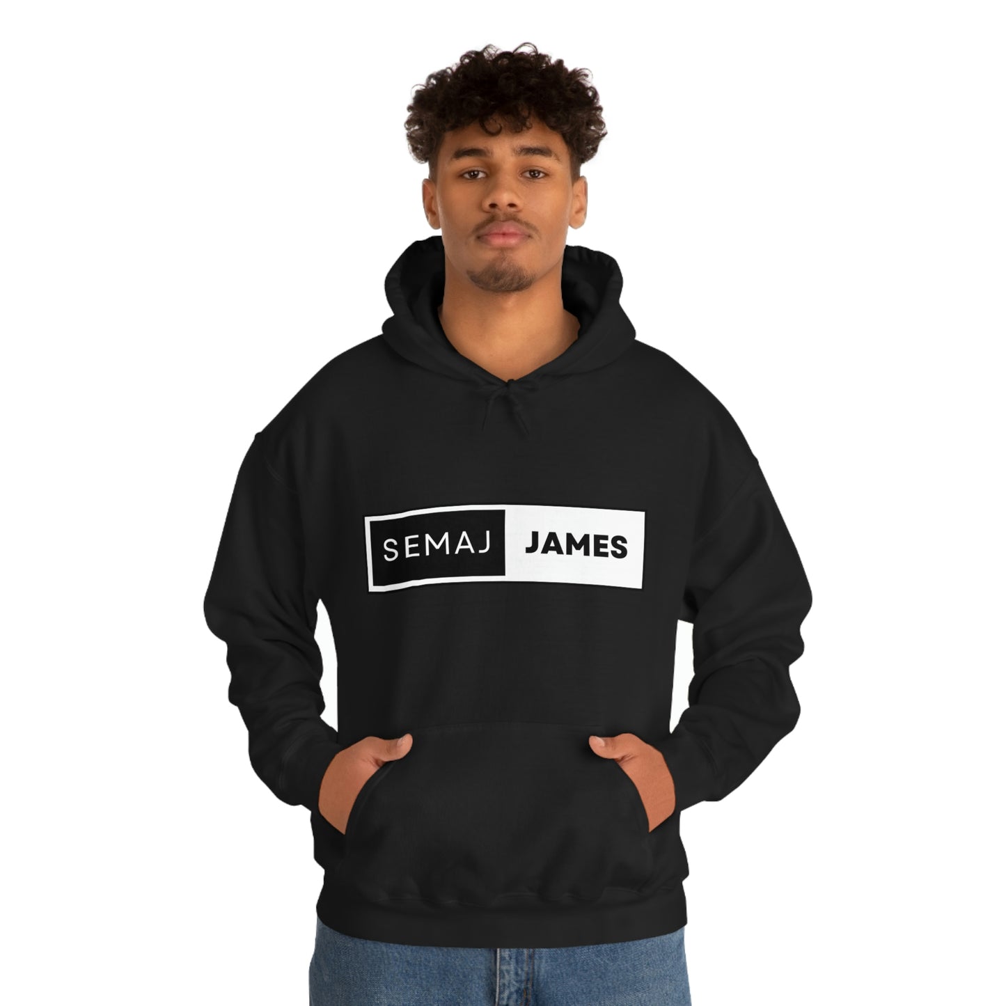 Semaj James Black & White Unisex Heavy Blend™ Hooded Sweatshirt