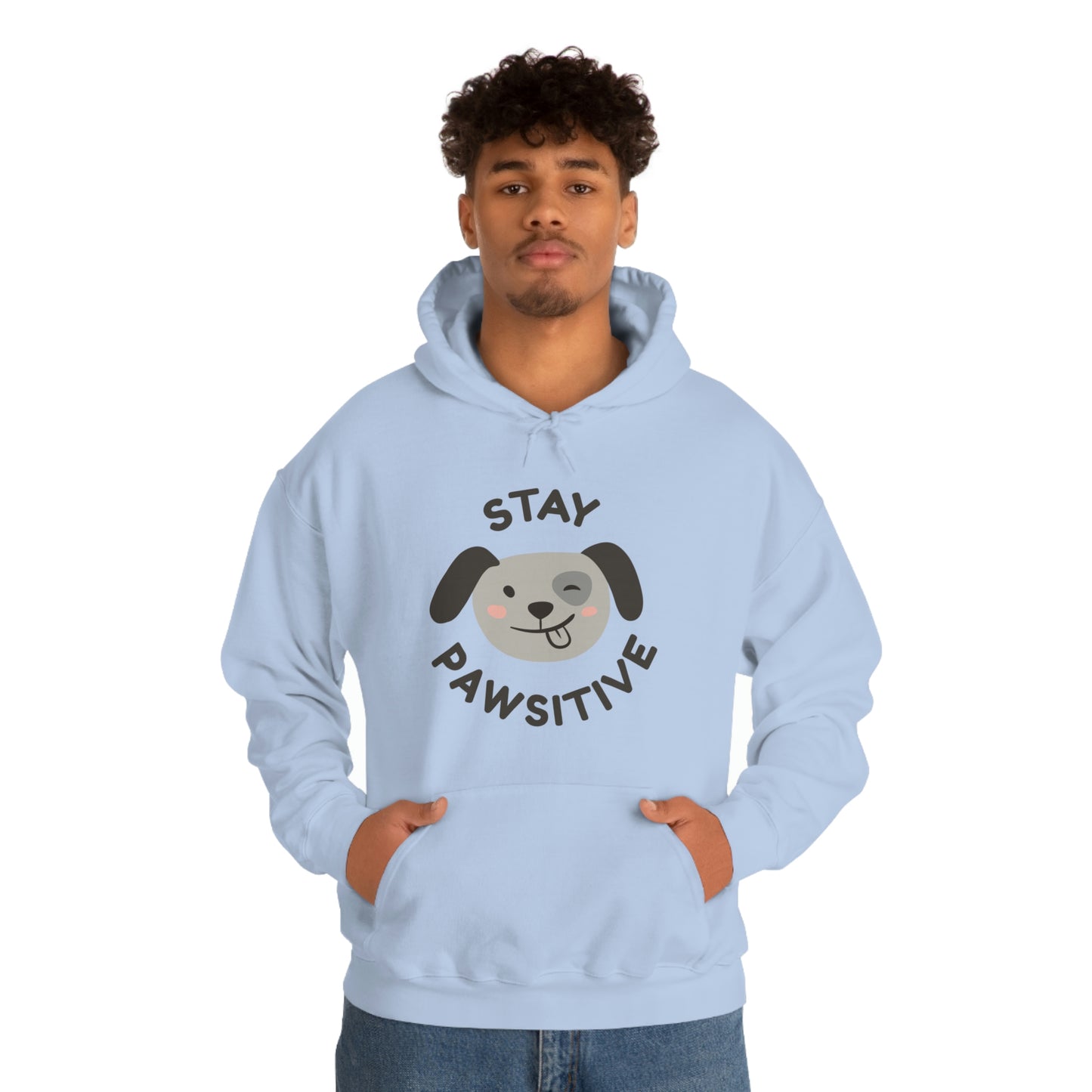 Stay Pawsitive Unisex Heavy Blend™ Hooded Sweatshirt