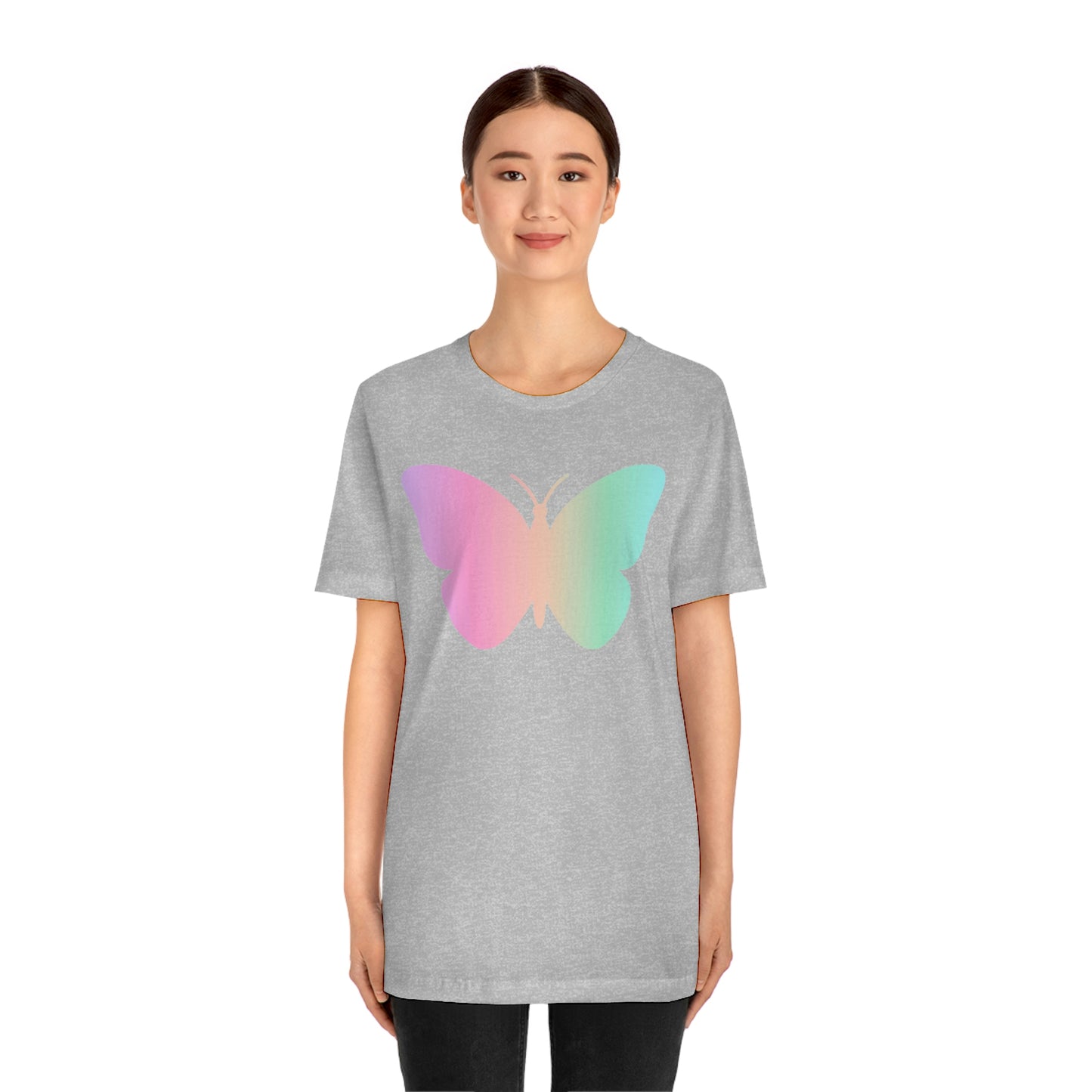 Butterfly Pink and Green Unisex Jersey Short Sleeve Tee