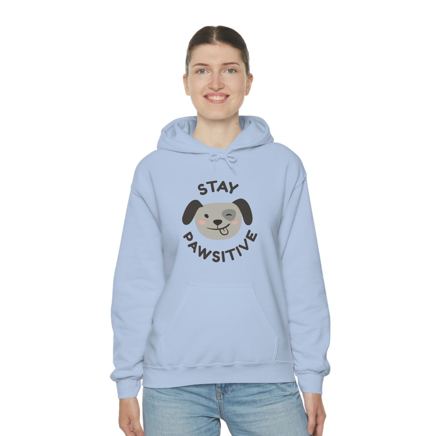 Stay Pawsitive Unisex Heavy Blend™ Hooded Sweatshirt