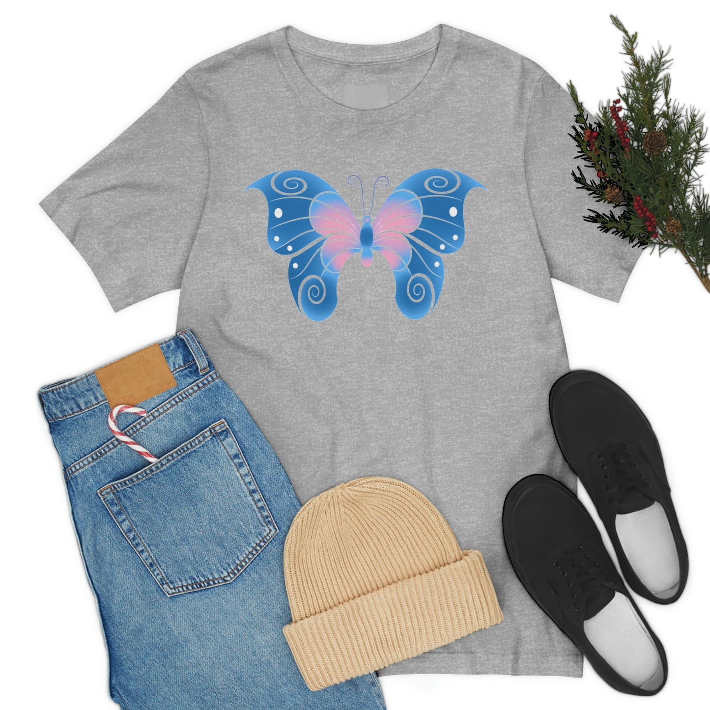 Butterfly Blue Unisex Jersey Short Sleeve Tee