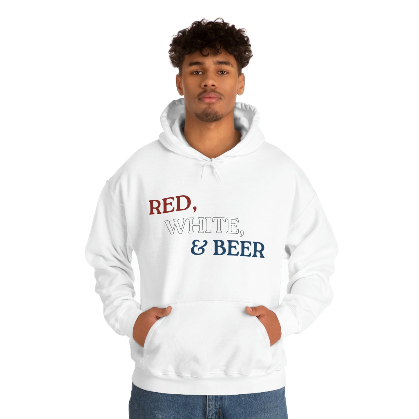 Red, White, & Beer Unisex Heavy Blend™ Hooded Sweatshirt