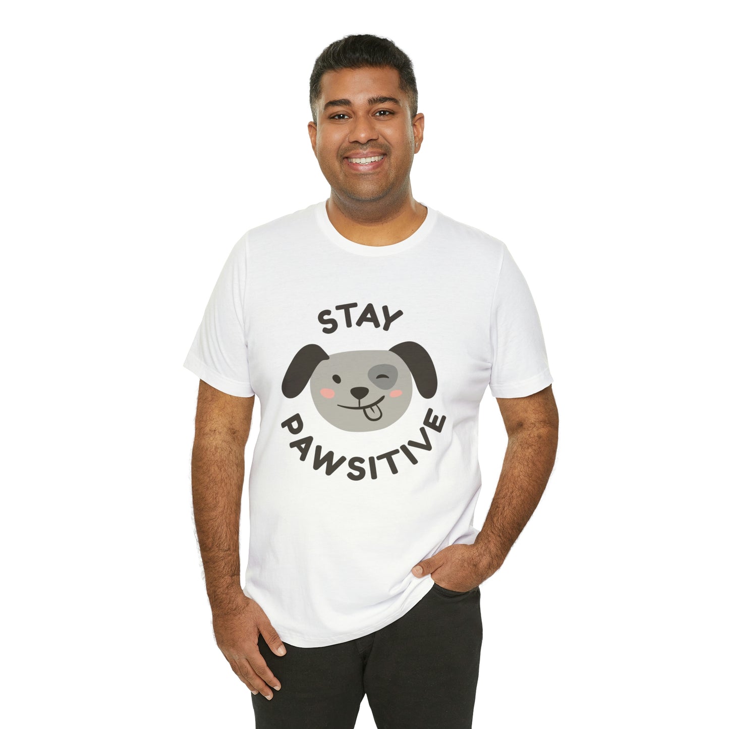 Stay Pawsitive Unisex Jersey Short Sleeve Tee