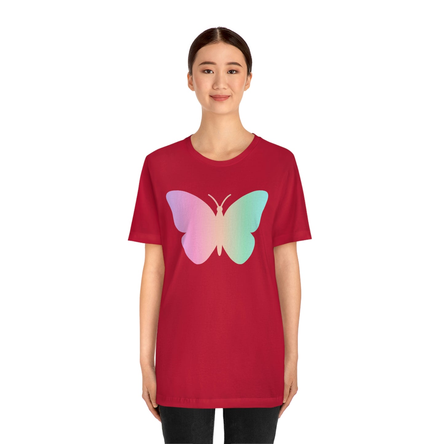 Butterfly Pink and Green Unisex Jersey Short Sleeve Tee