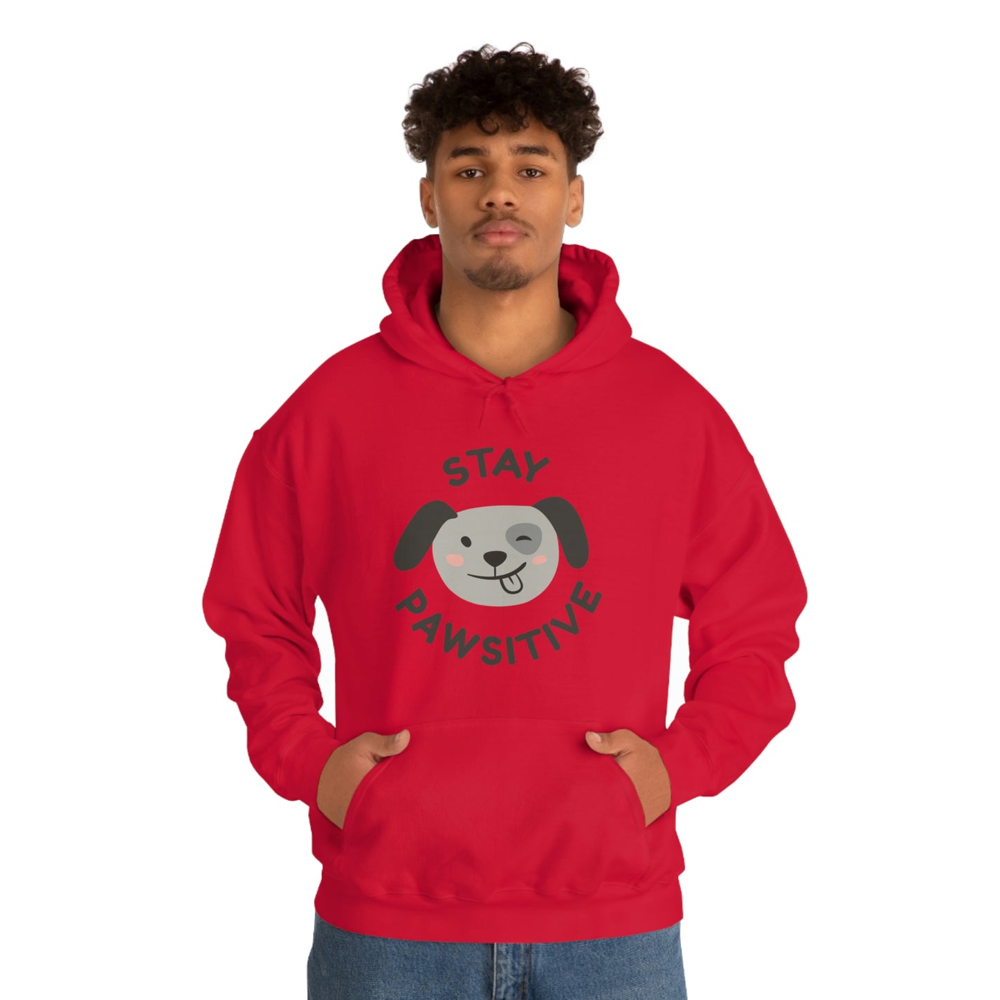 Stay Pawsitive Unisex Heavy Blend™ Hooded Sweatshirt