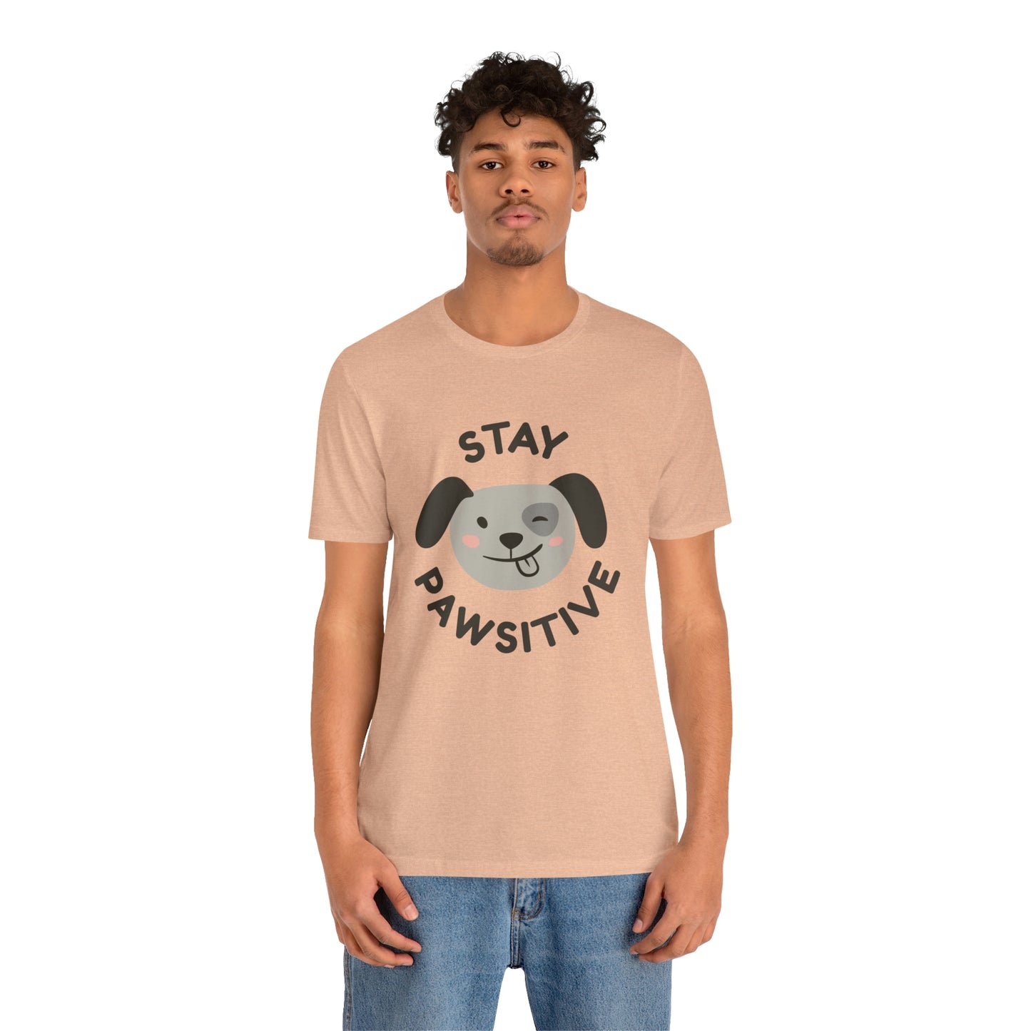 Stay Pawsitive Unisex Jersey Short Sleeve Tee