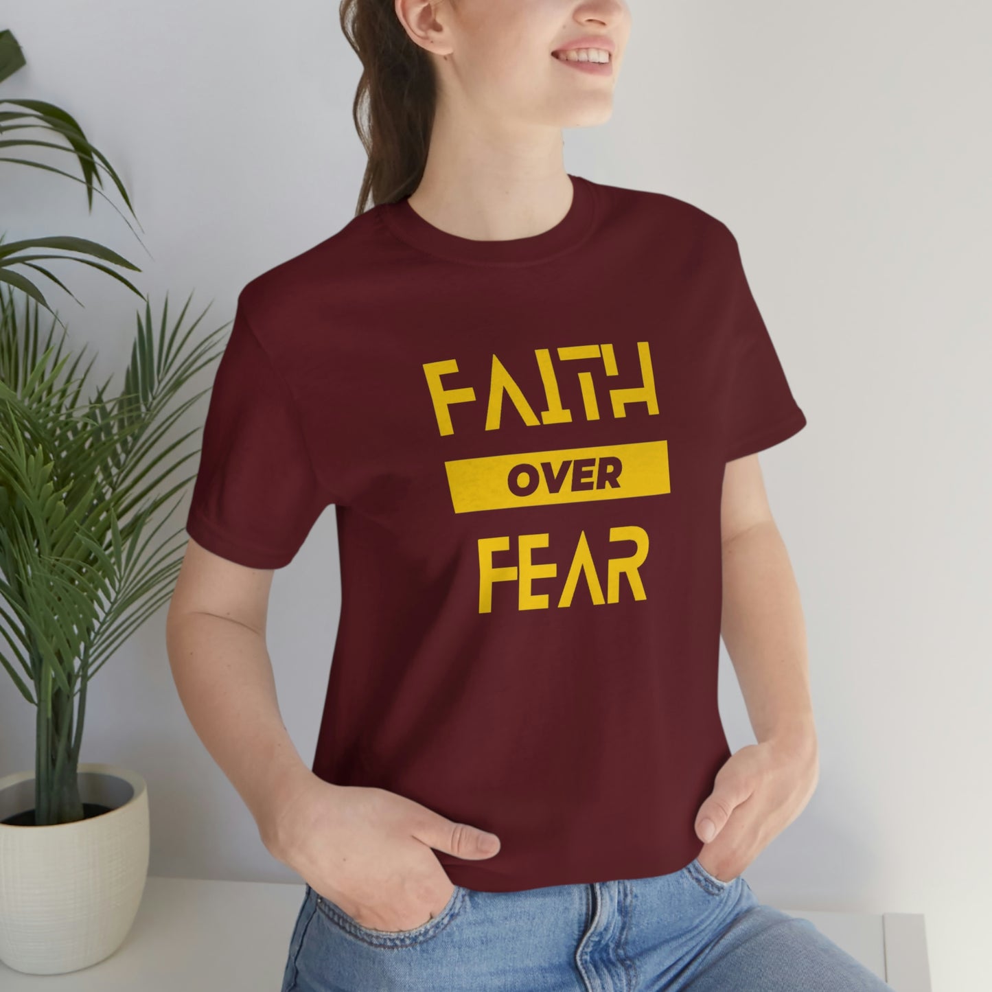 Faith Over Fear Unisex Jersey Short Sleeve Tee