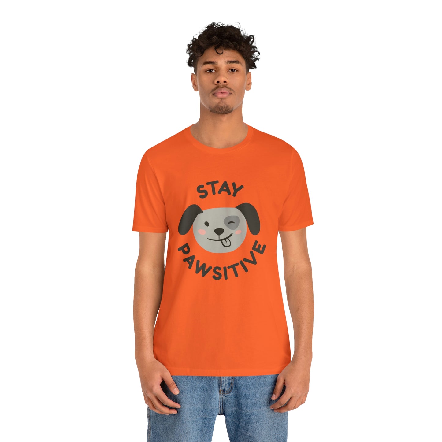 Stay Pawsitive Unisex Jersey Short Sleeve Tee