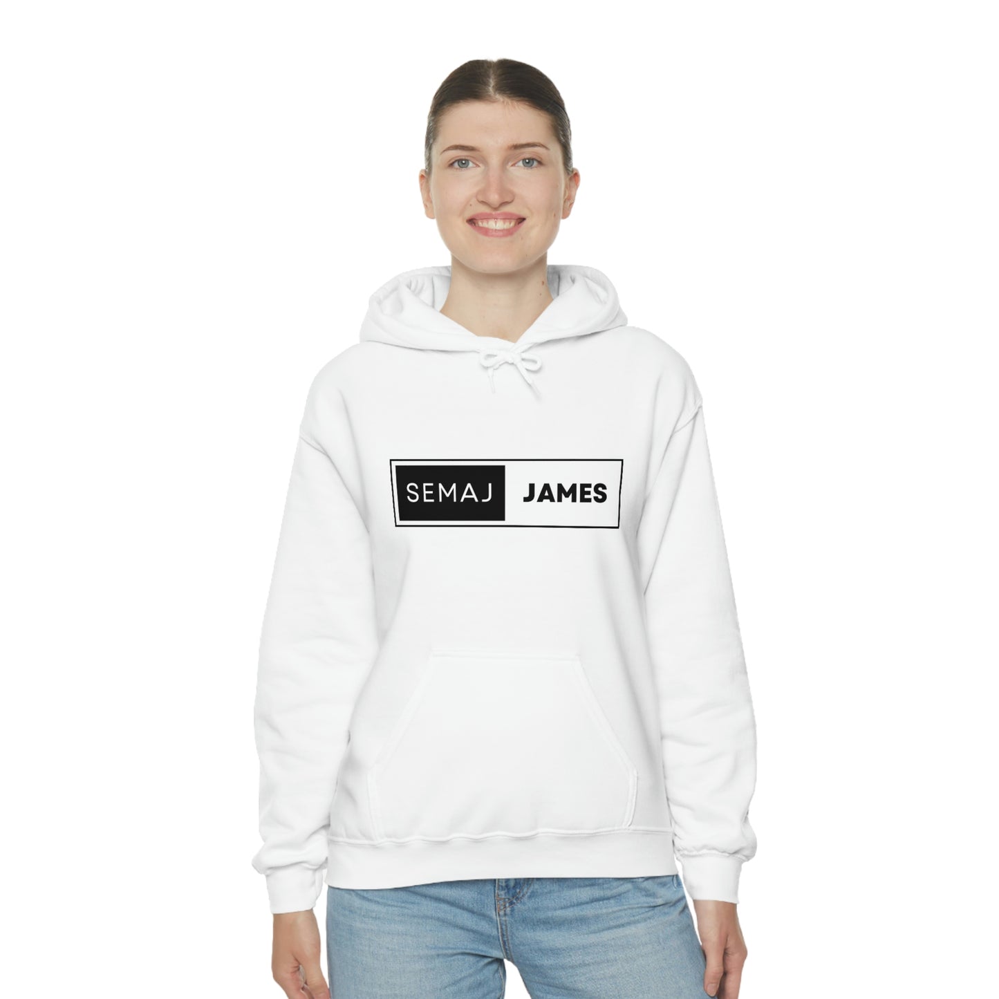 Semaj James Black & White Unisex Heavy Blend™ Hooded Sweatshirt