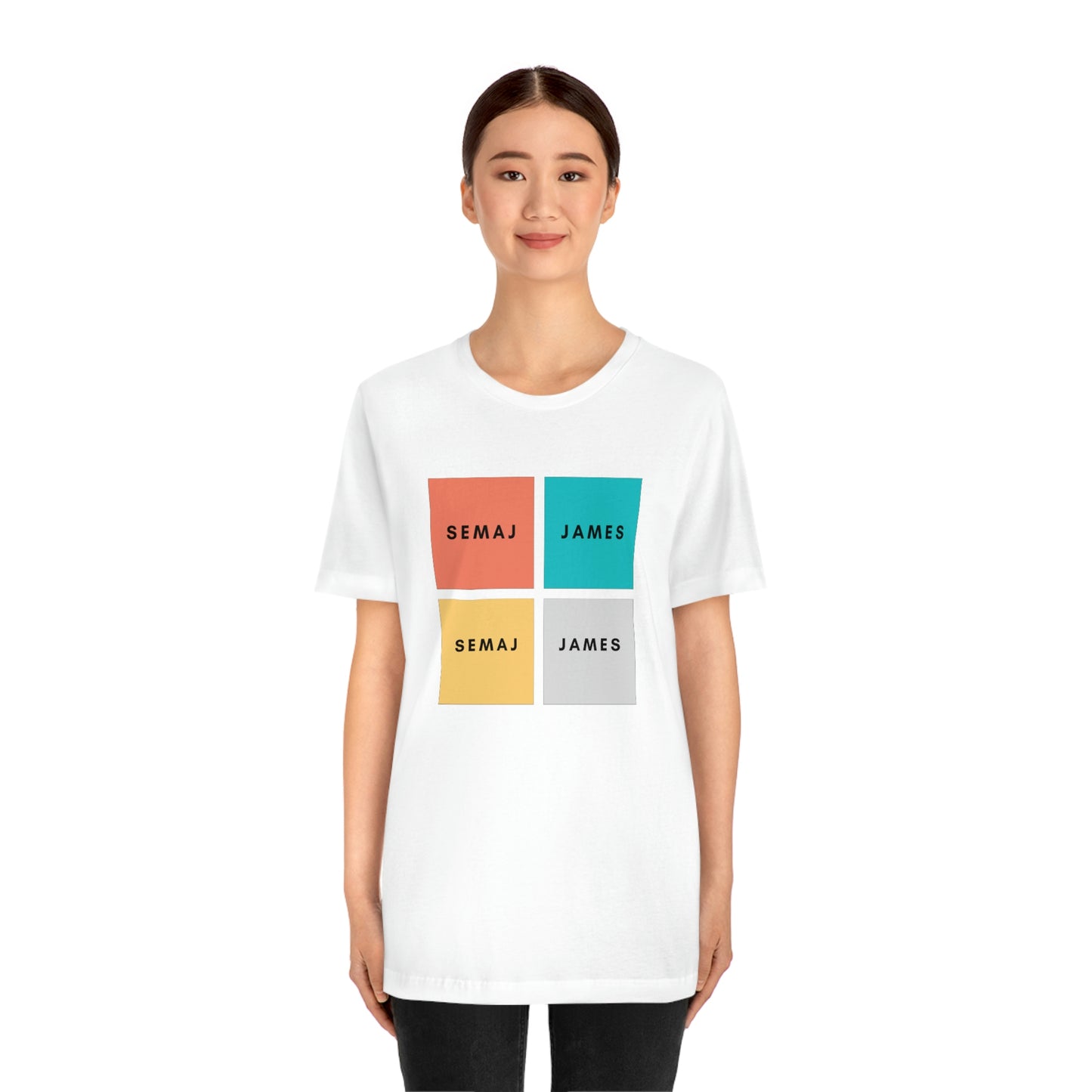 Colorful Square Semaj James Unisex Jersey Short Sleeve Tee